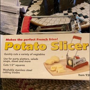 Potato slicer curs veggies 1/2 cut squares new in box stainless steel